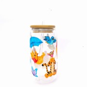 Kubuś Puchatek z Krzysiem - szklanka dla dziecka z pokrywką i słomką 550 ml - pocichutku.pl