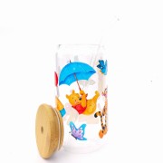 Kubuś Puchatek z Krzysiem - szklanka dla dziecka z pokrywką i słomką 550 ml - pocichutku.pl
