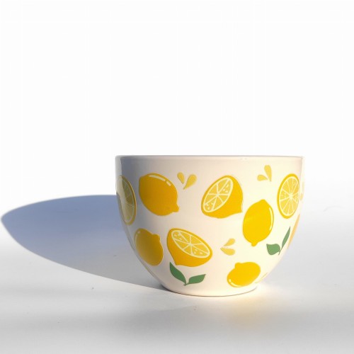 Porcelanowa filiżanka w cytryny i listki - pocichutku.pl