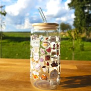 Szklany kubek 550  ml z pokrywką i słomką - Gilmore Girls Kochane Kłopoty - pocichutku.pl